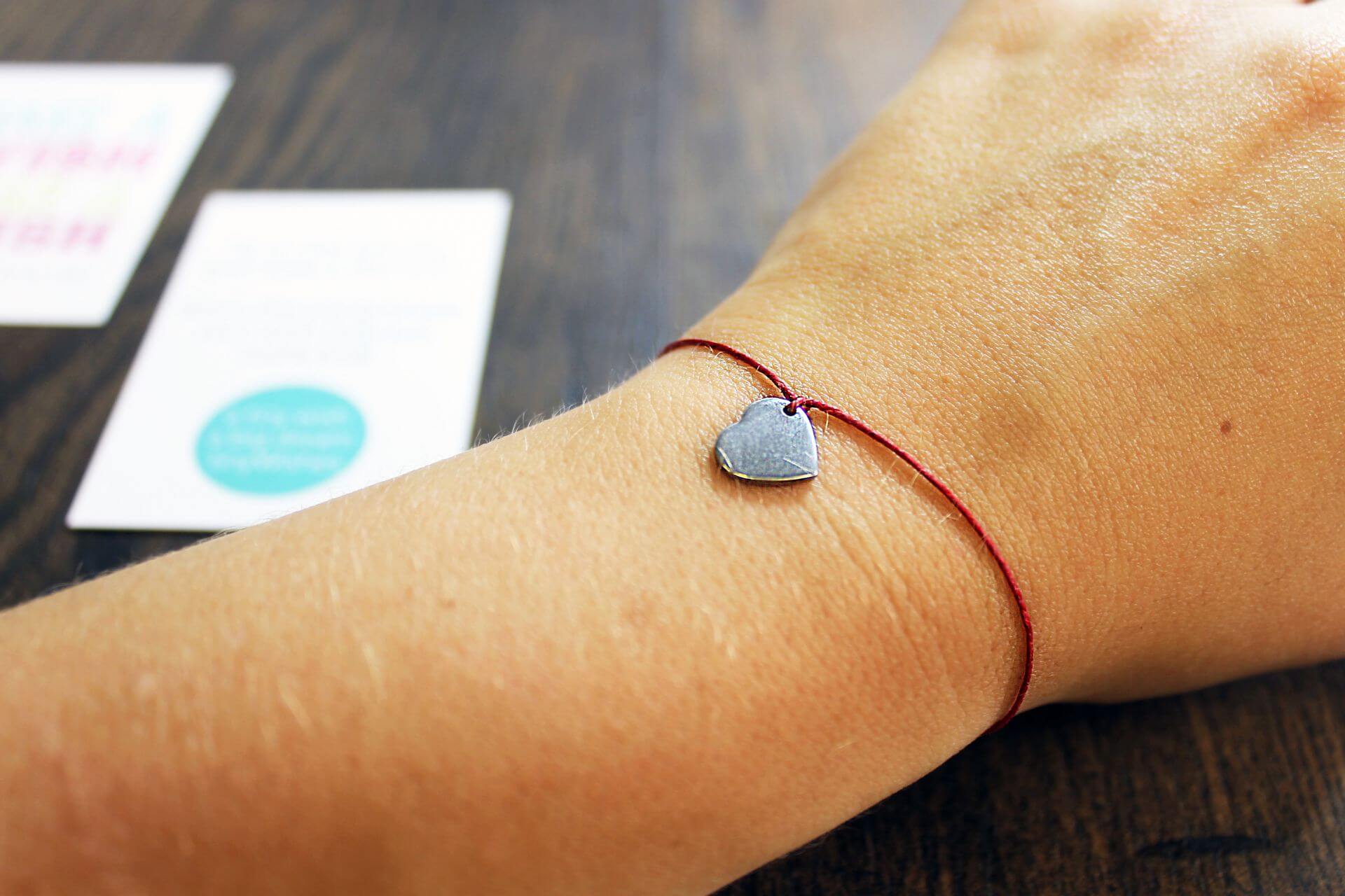 'Make a Wish' Heart Charm Wish Bracelet