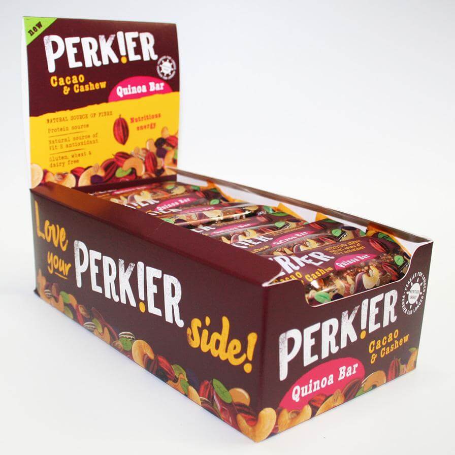 Perkier Cacao & Cashew Quinoa Bar (18 x 35g )