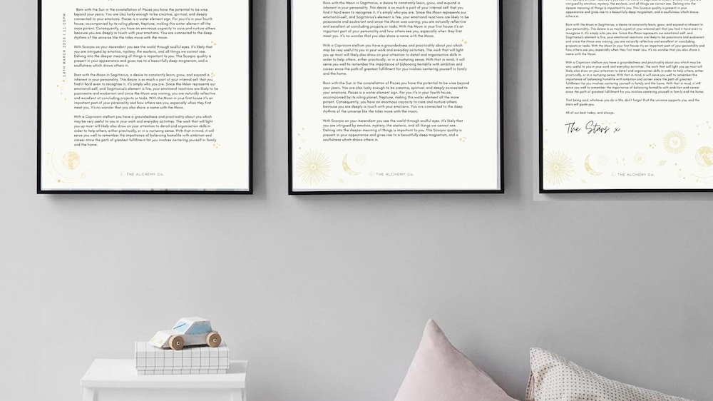 Story from the Stars gift birth-chart readings by The Alchemy Co