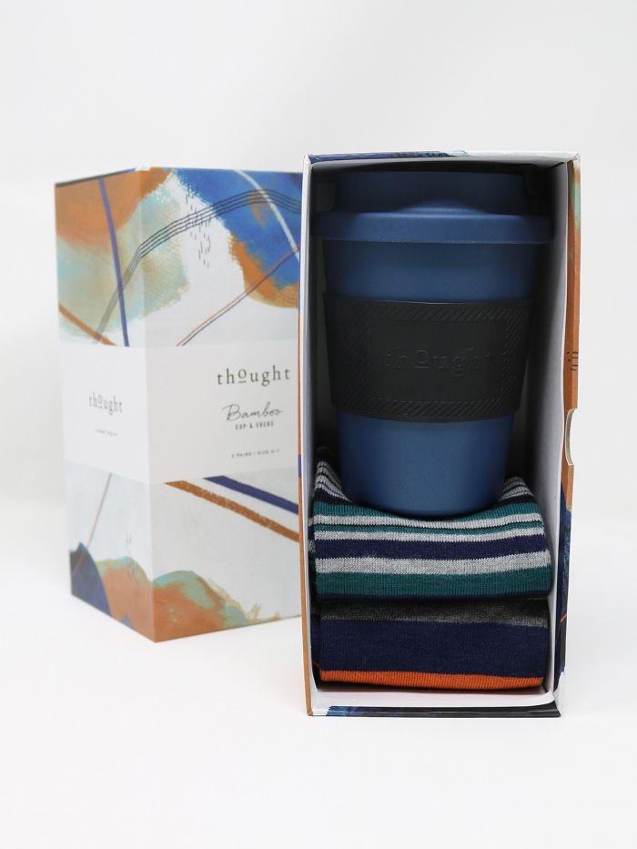 Mens Bamboo Cup and Socks Gift Box