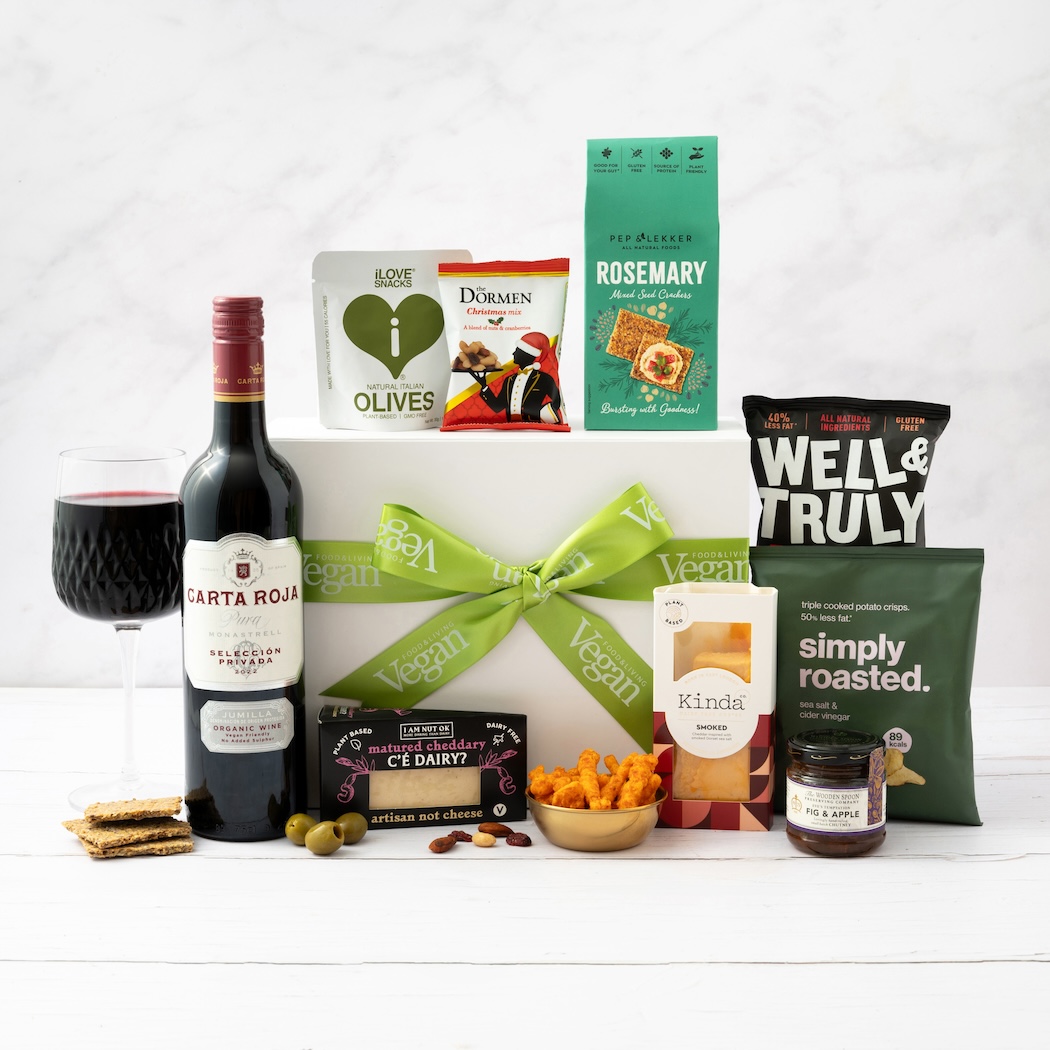 The Vegan Food & Living Christmas Cheese and Wine Hamper